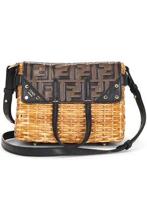 SIEDRES Fendi Wicker FF Mini Flip Shoulder Bag in .