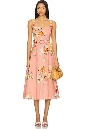 HEMANT AND NANDITA Midi Dress With Buckle Belt in . Size M.