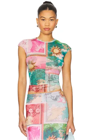 AFRM Nina Top in Pink,Teal. Size 3X, L, M, S, XL, XS, XXL, XXS.