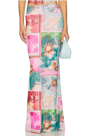 AFRM Tegan Skirt in Pink,Teal. Size 3X, L, M, S, XL, XS, XXL, XXS.