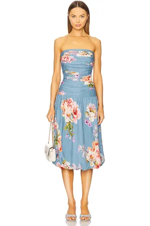 HEMANT AND NANDITA Ruched Midi Dress in . Size M, S, XL, XS, XXS.