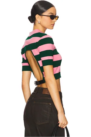 MONSE Belt Back Cut-out Short Sleeve Top in . Size M, S, XS.