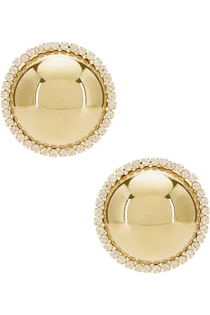 Shashi Gold Dome Pave Earring in .