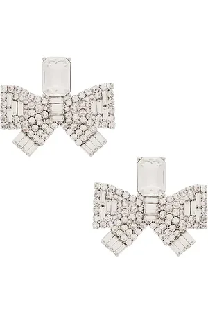 Self-Portrait Small Crystal Bow Earrings in .
