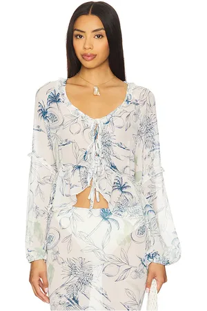 SNDYS St. Ives Top in White,Blue. Size L. Also in M, S, XL, XS, XXL, XXS.