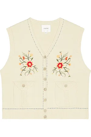 Found Floral Embroidered Knit Vest in . Size L. Also in M, S, XL/1X.