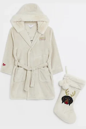 River Island Girls Dog Dressing Gown Stocking Set