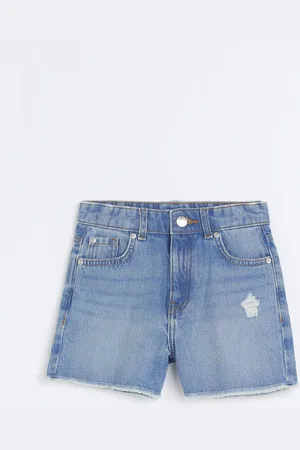 kind society River Island Girls Denim Mom Shorts