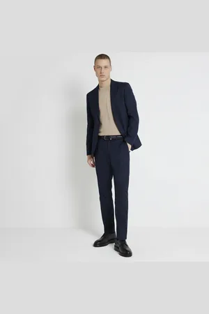kind society Mens River Island Skinny Fit Twill Suit Jacket