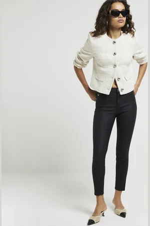 River Island Womens Petite Molly Coated Skinny Jeans