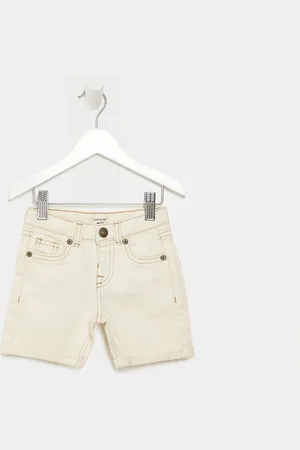 kind society River Island Mini Boys Ecru Denim Shorts