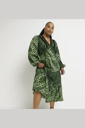 River Island Womens Plus Animal Print Midi Dress