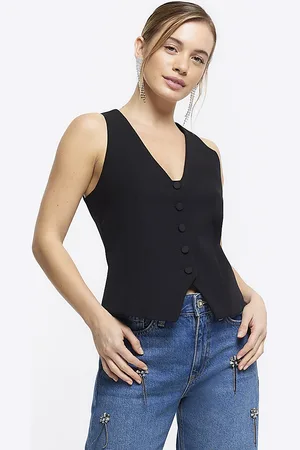 River Island Womens Petite Button Front Waistcoat
