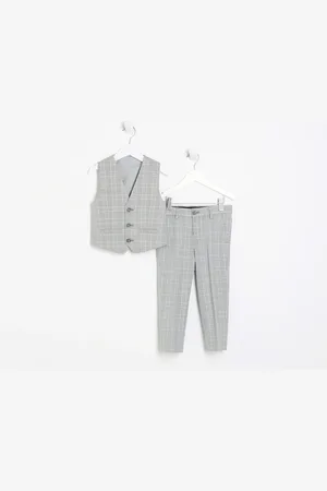 River Island Mini Boys Check 2 Piece Suit Set