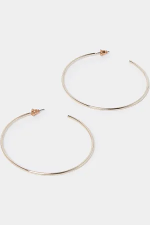 River Island Womens Rose Thin Hoop Earrings