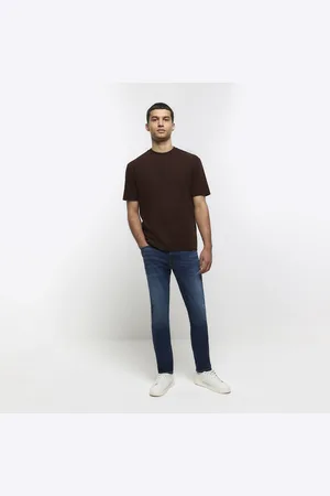 kind society Mens River Island Dark Skinny Fit Jeans
