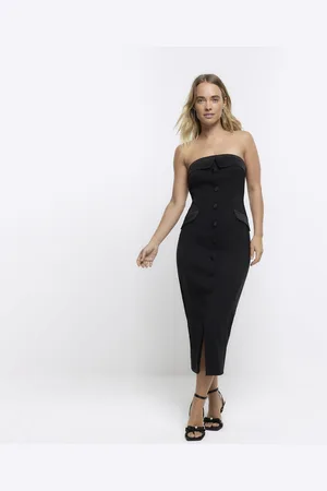 River Island Womens Tux Bandeau Midi Dress