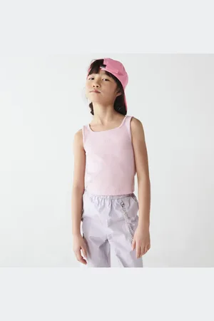 kind society River Island Girls Rib Embroidered Logo Crop Vest