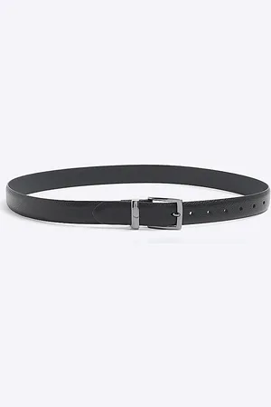 River Island Mens Leather Metal Keeper Belt