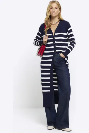 River Island Womens Stripe Longline Cardigan