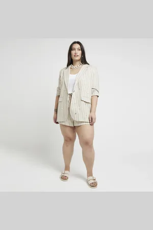River Island Womens Plus Stripe Embellished Blazer