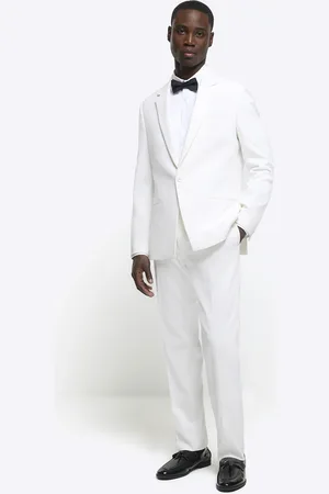 River Island Mens Slim Fit Crepe Tux Trousers
