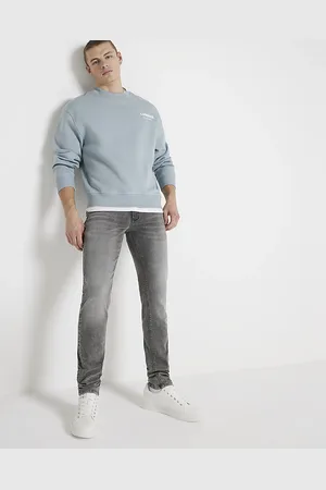 River Island Mens Faded Skinny Fit Jeans