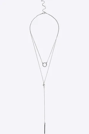 River Island Womens Disc Multirow Necklace