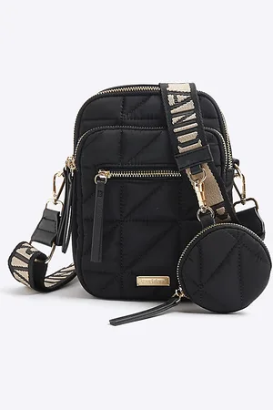River Island Womens Quilted Zip Pocket Cross Body Bag