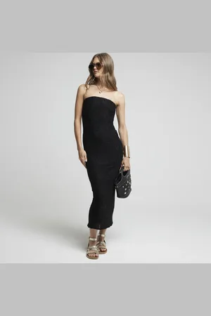 River Island Womens Texture Bandeau Midi Dress