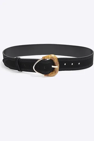 River Island Womens Suede Resin Buckle Belt