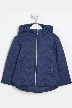 River Island Mini Girls Padded Heart Quilted Coat