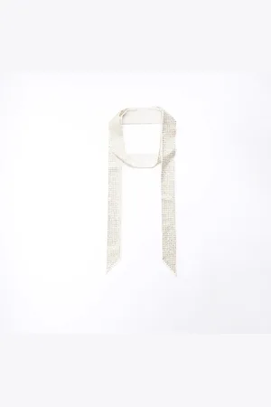 River Island Womens Satin Diamante Scarf