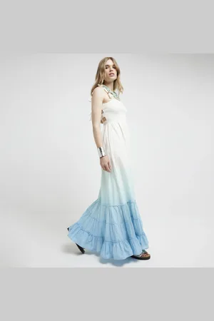 River Island Womens Ombre Shirred Beach Maxi Dress