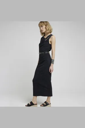 River Island Womens Knot Detail Bodycon Maxi Dress