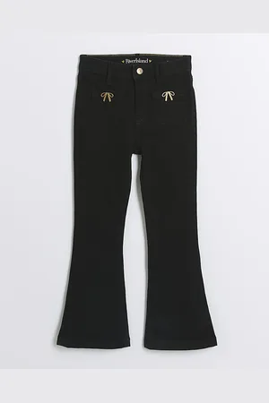 River Island Girls Bow Detail Flared Jeans