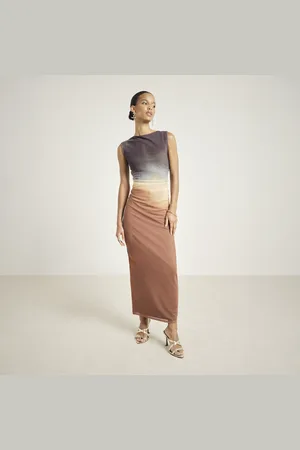 River Island Womens Mesh Ombre Bodycon Midi Dress