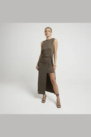 River Island Womens Cowl Back Bodycon Midi Dress