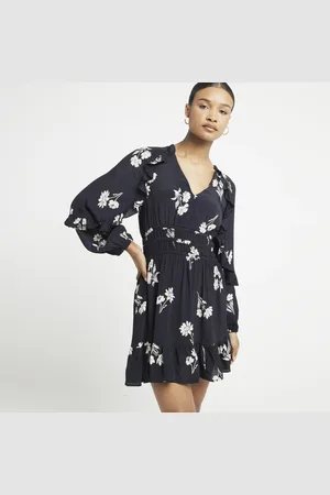 River Island Womens Floral Frill Detail Swing Mini Dress