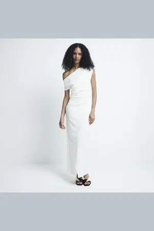 River Island Womens Drape Off Shoulder Bodycon Maxi Dress