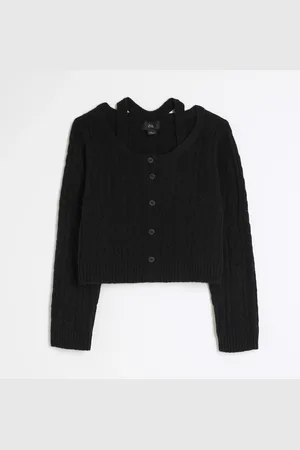 River Island Girls Cable Knit Halter Neck Cardigan