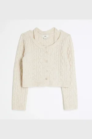 River Island Girls Cable Knit Halter Neck Cardigan