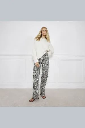 River Island Womens Leopard Print Relaxed Straight Jeans