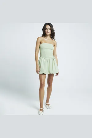 River Island Womens Bubble Hem Bandeau Mini Dress