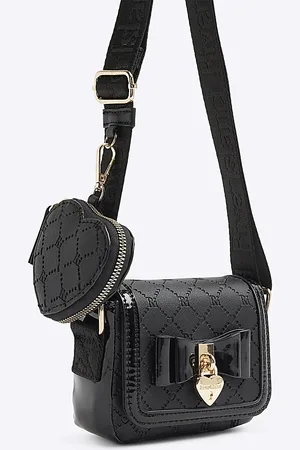 River Island Girls Embossed Monogram Bow Bag