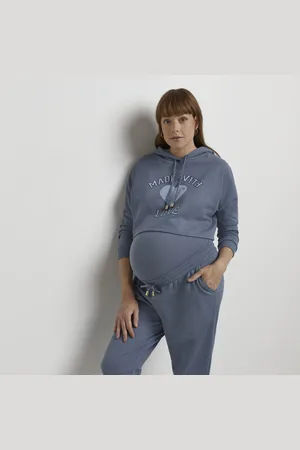 kind society River Island Womens Graphic Cropped Maternity Hoodie