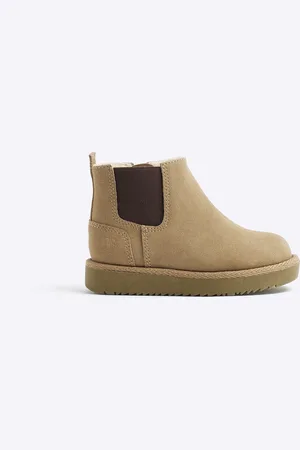 River Island Mini Boys Suedette Faux Fur Lined Boots