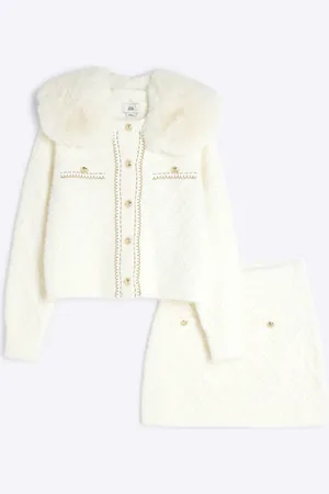 River Island Girls Sequin Cardigan Set