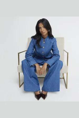 River Island Womens Petite Peplum Denim Jacket