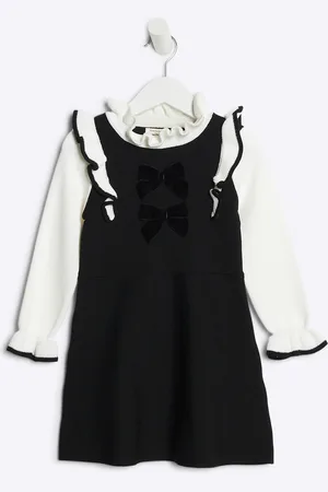 River Island Mini Girls Knit Bow Dress